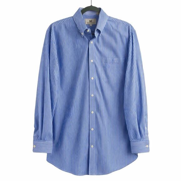 Hickey Freeman Other - Hickey Freeman Blue Stripe Men’s L Dress Shirt 100% Cotton Button Front